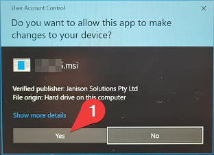Windows User Account Control Screen