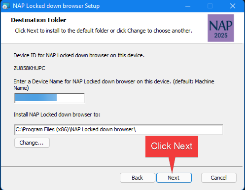 NAPLAN Install Configuration